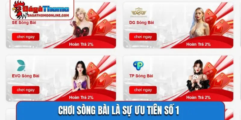 Chơi sòng bài là sự ưu tiên số 1